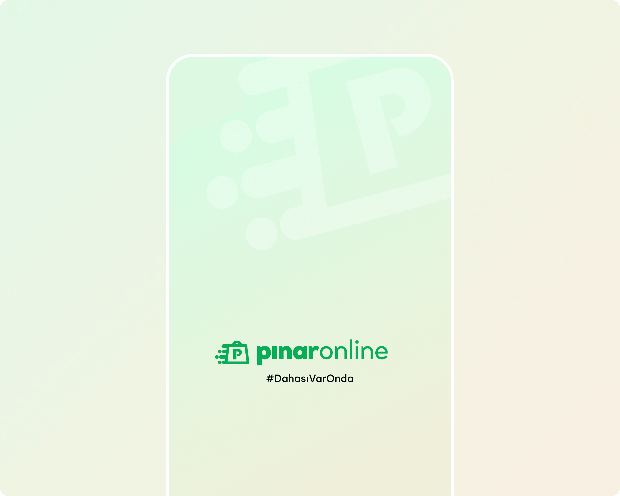 Pınar Online splash screen with the logo and the