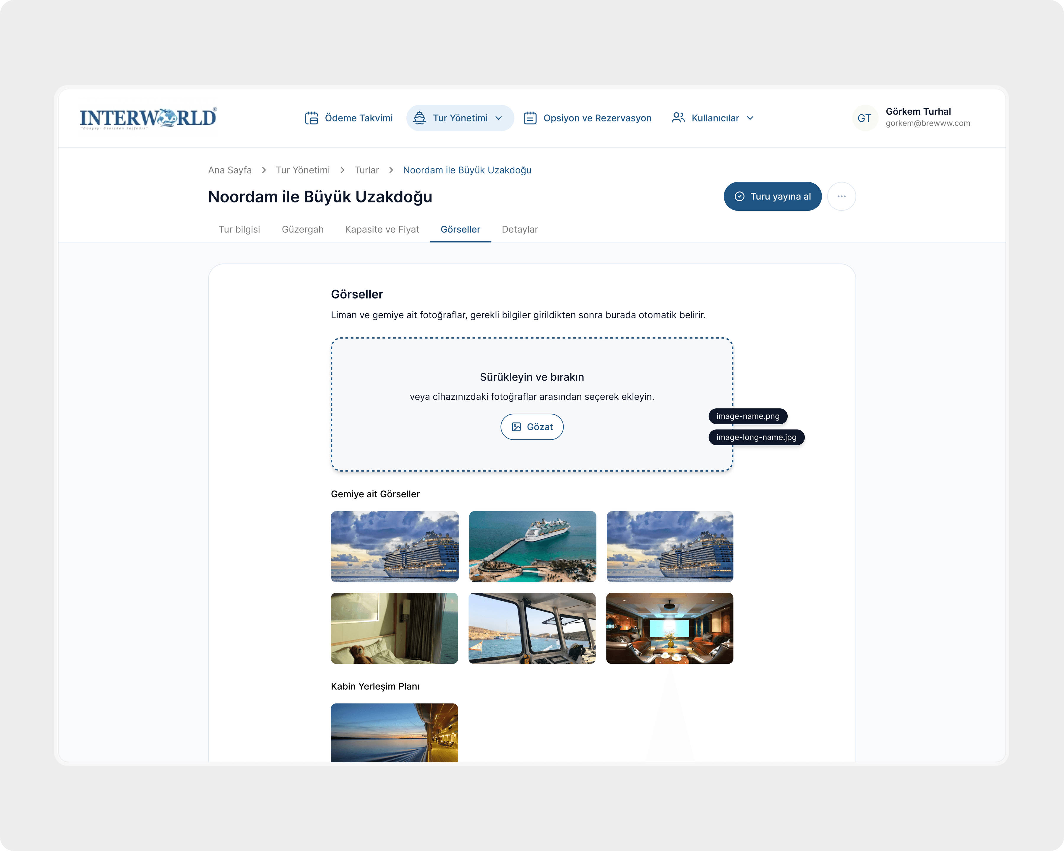 Photos step with drag and drop upload and the ship photos already added